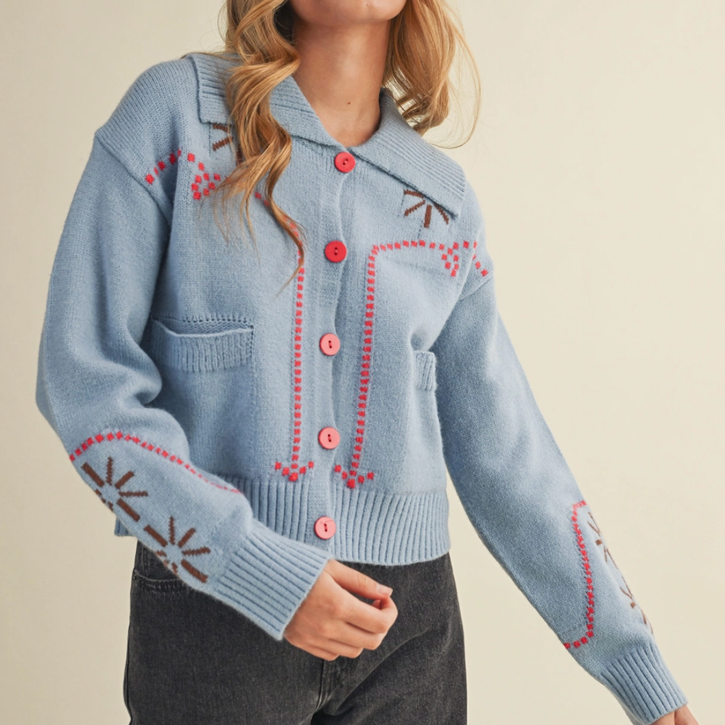 Blue Coral Crush Sweater