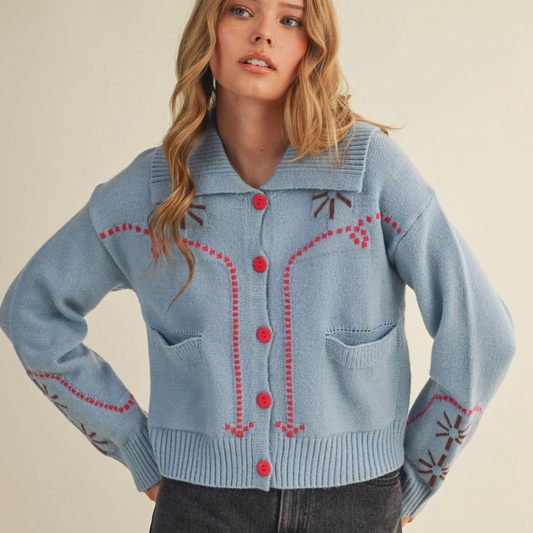 Blue Coral Crush Sweater