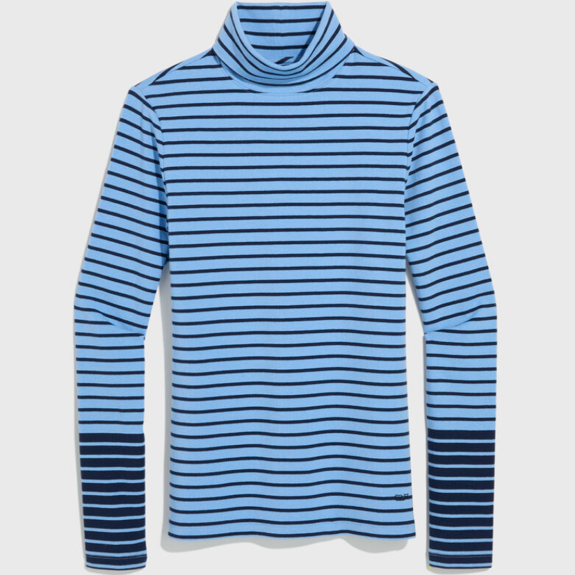 VV Navy and Blue Stripe Turtleneck