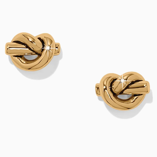 Interlok Single Knit Mini Earrings-Gold