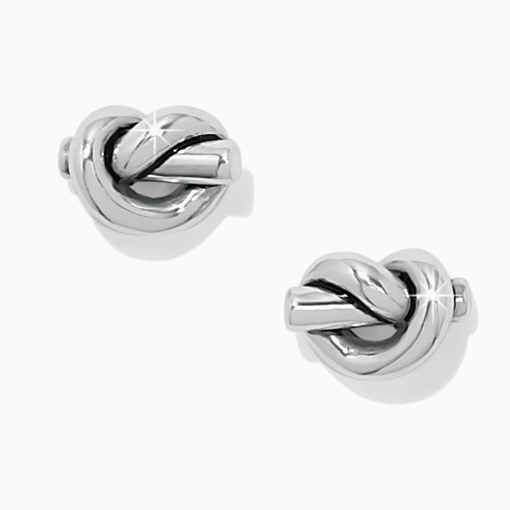 Interlok Single Knit Mini Earrings-Silver