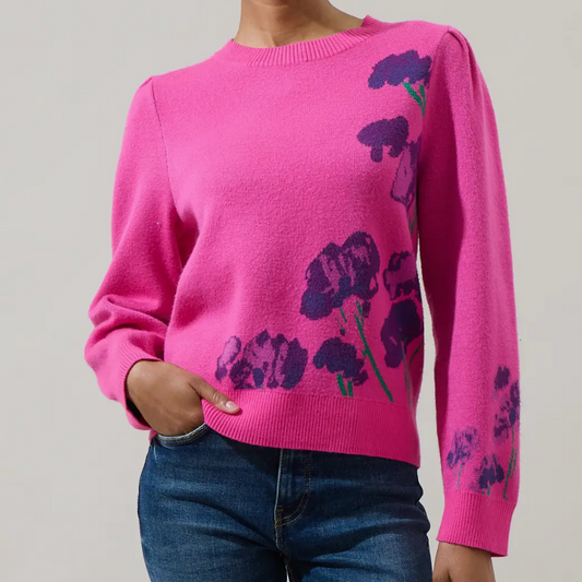 Nathalia Floral Long Sleeve Sweater