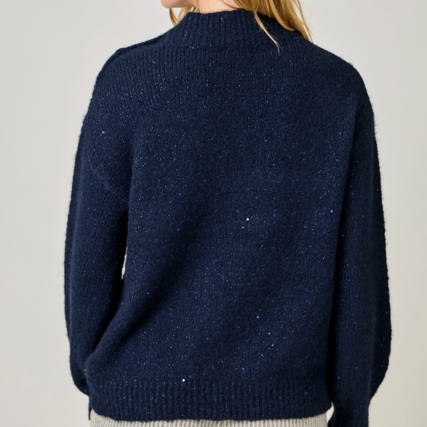 Mock Neck Sparkle Sweater