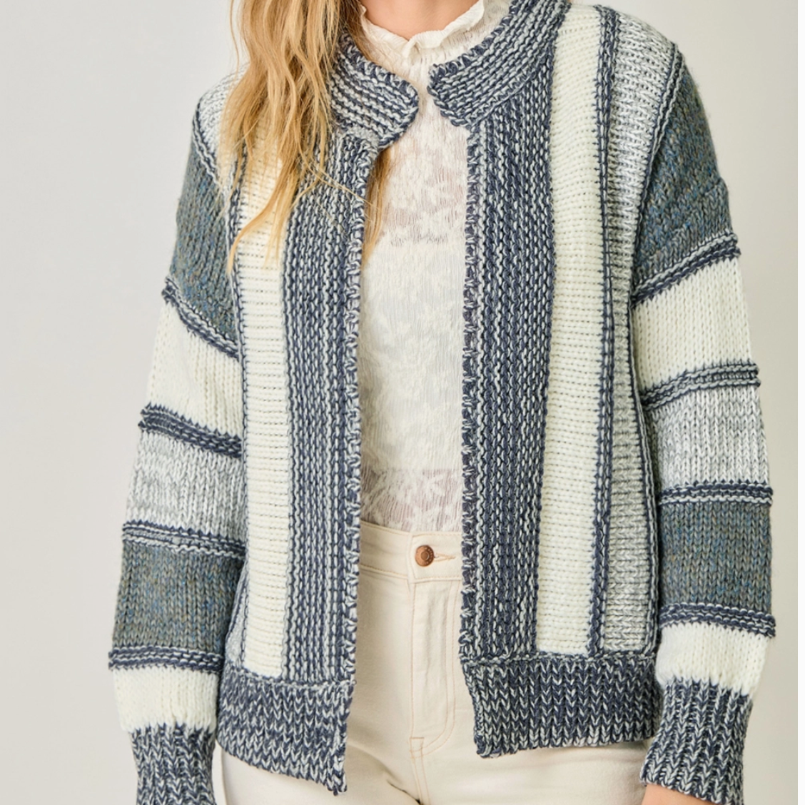 Colorblock Open Cardi