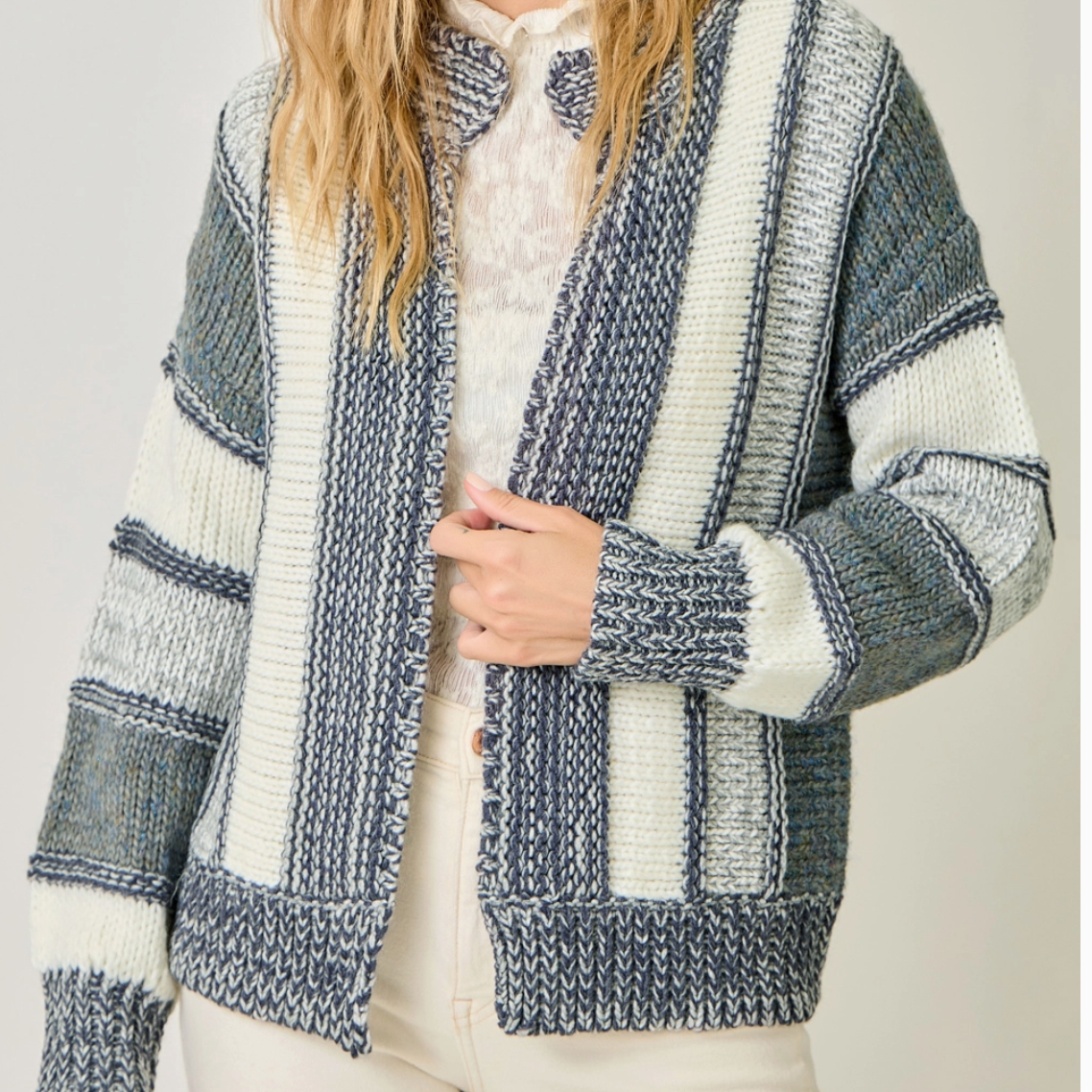 Colorblock Open Cardi