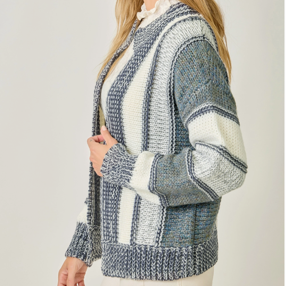 Colorblock Open Cardi
