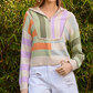 Multi-stripe Zip Neck Sweater