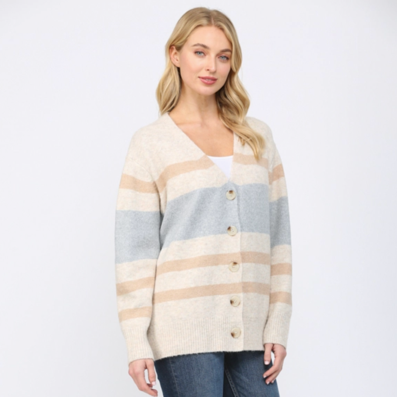 Oatmeal Striped Cardi