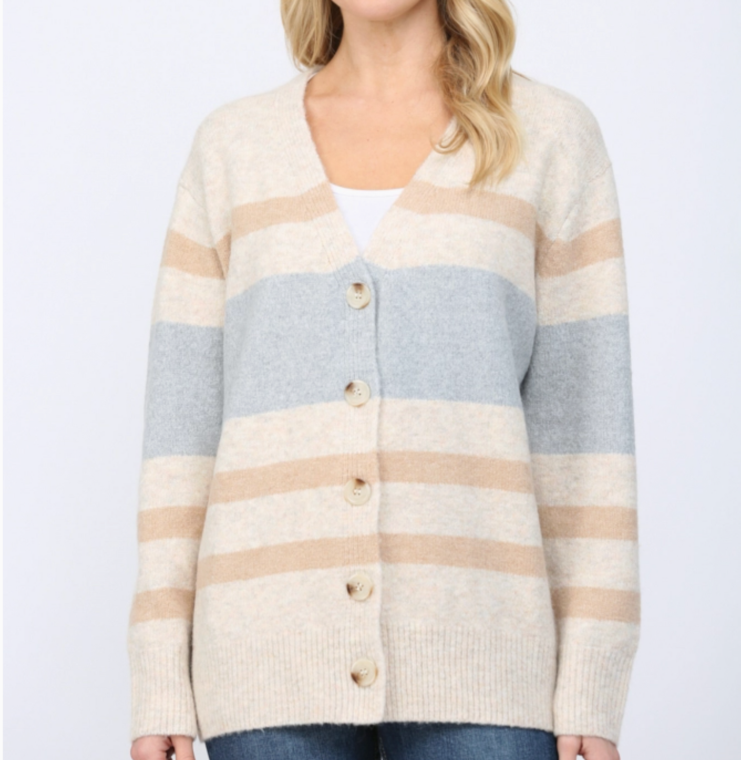 Oatmeal Striped Cardi