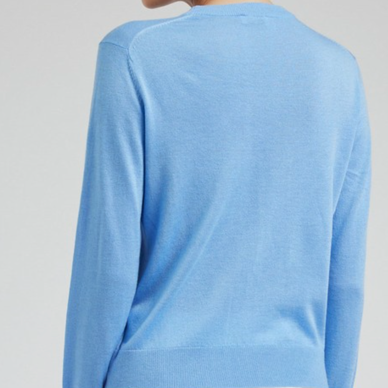 Light Blue Wool Blend Crew