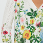 Floral Print Scalloped Sweater