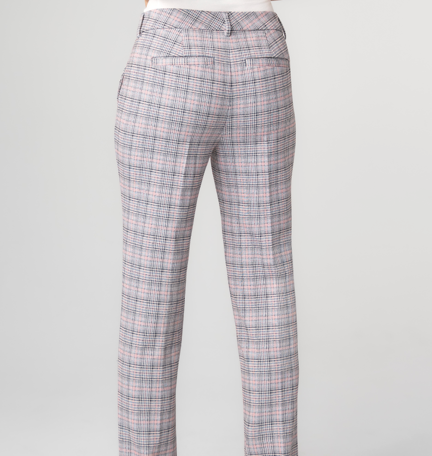Kelsey 29" Gray Plaid Trouser