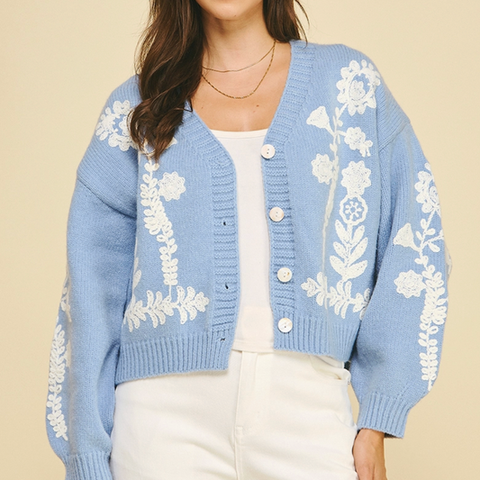 Country Blue Cardigan