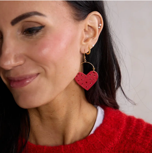 Crimson Shimmer Silver Harlow Earring