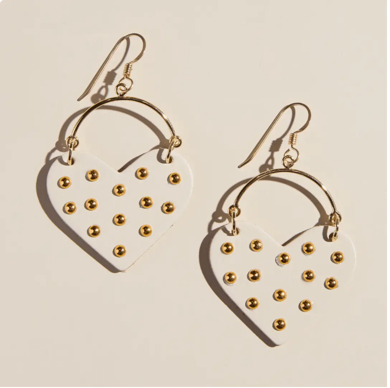 Ecru Studded Harlow Earring