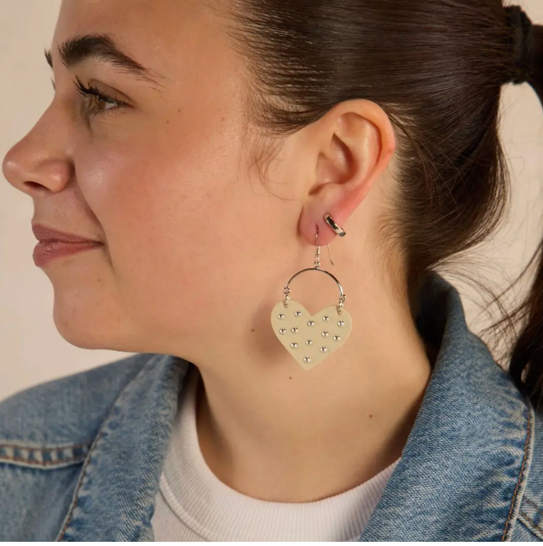 Ecru Studded Harlow Earring