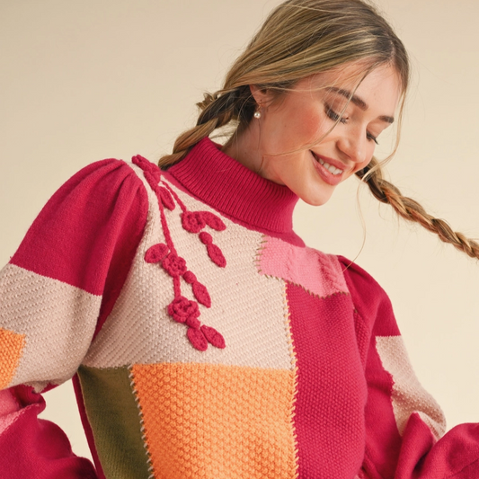 Wild Berry Colorblock Sweater