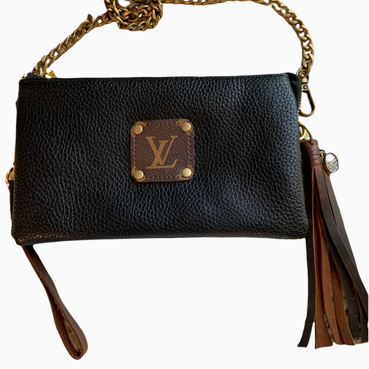 Black LV Repurposed Crossbody