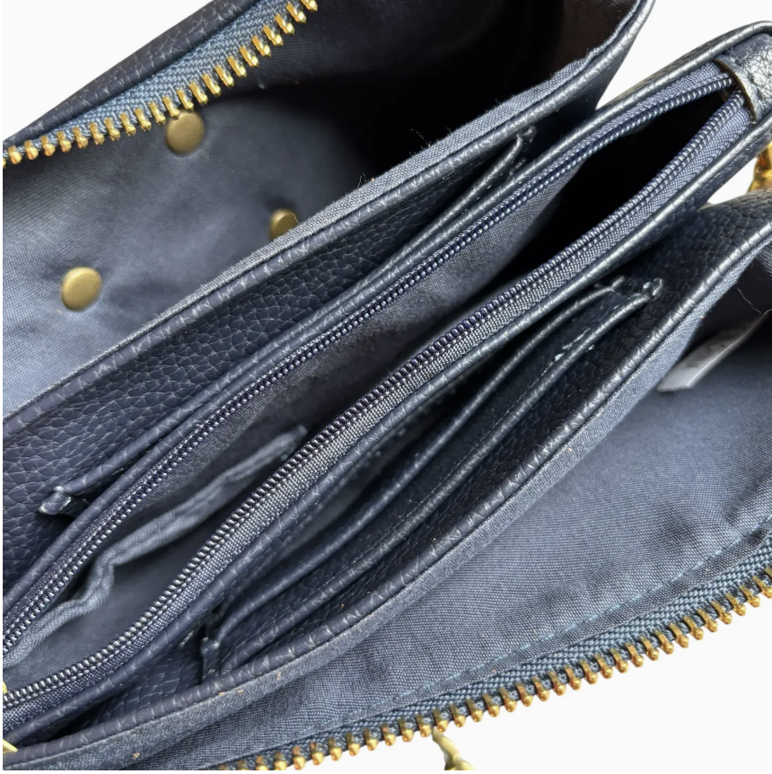 Navy LV Repurposed Crossbody