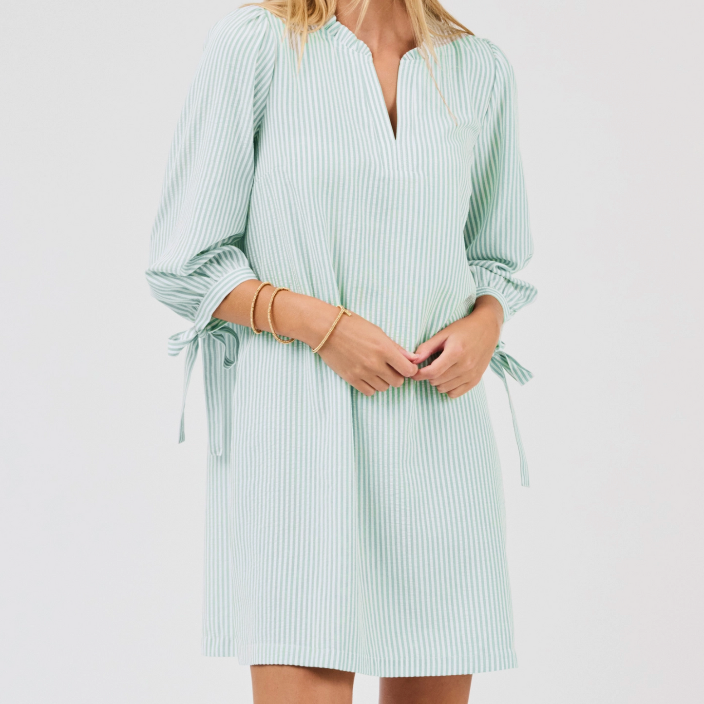 Seafoam Seersucker Dress