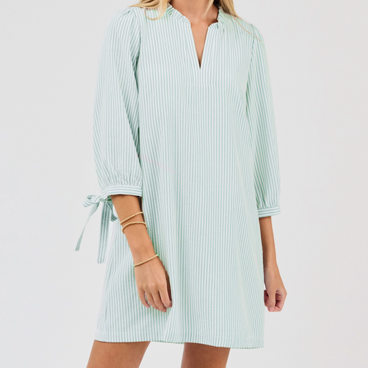 Seafoam Seersucker Dress