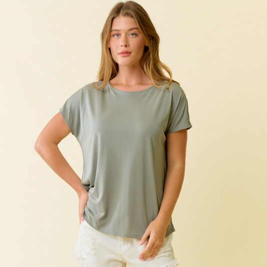 Oversized Cutout Back Top