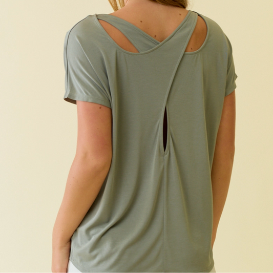 Oversized Cutout Back Top