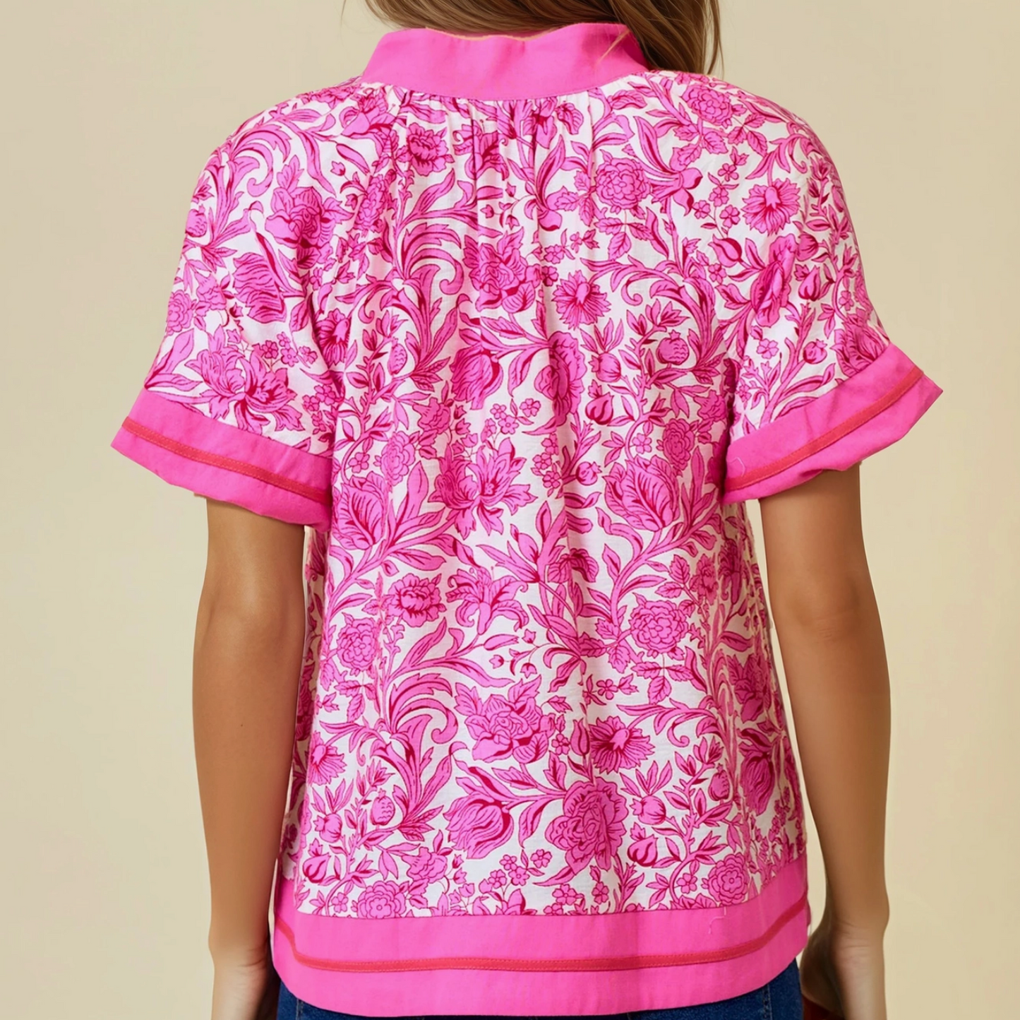 Pink Print Party Top