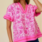 Pink Print Party Top