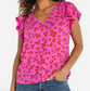 Flutter Sleeve V Neck Top