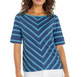 Liverpool 1/2 Sleeve Fold Over Boat Neck Knit Top