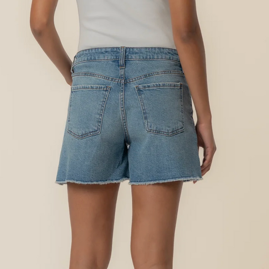 Kut from the Kloth Jane High Rise Long Short in Whiz Wash