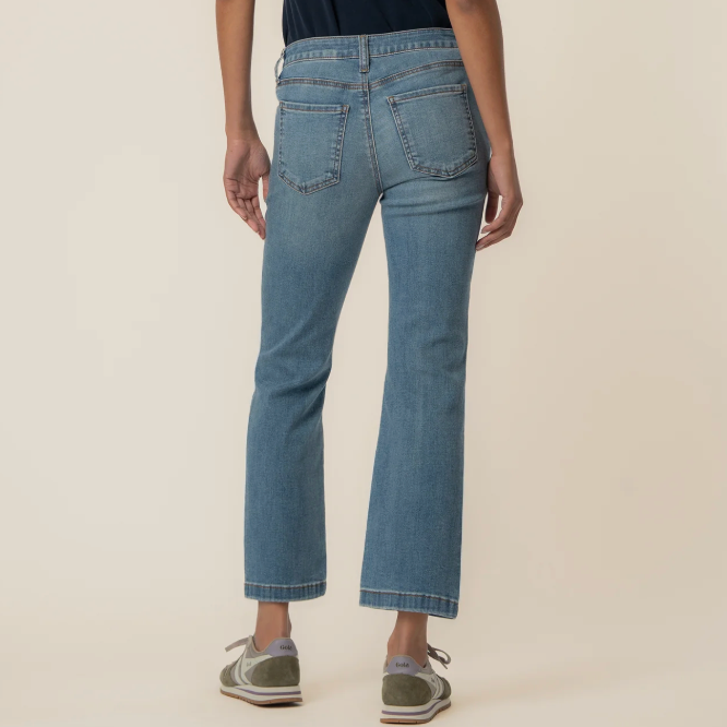 Kelsey High Rise Ankle Flare Front Seams Patch Pocket