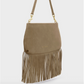 Cali Suedette Fringe Small Shoulder Bag