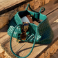 Nova Hand Woven Small Shoulder Tote-Palm Green