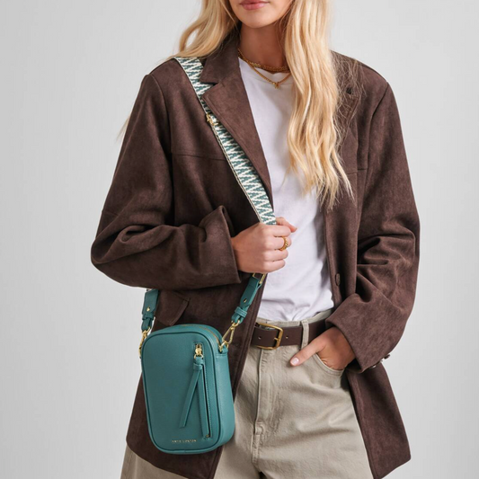 Hallie Small Crossbody-Teal