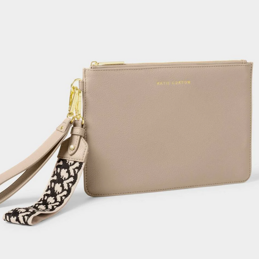 Hallie Wristlet Pouch-Light Taupe