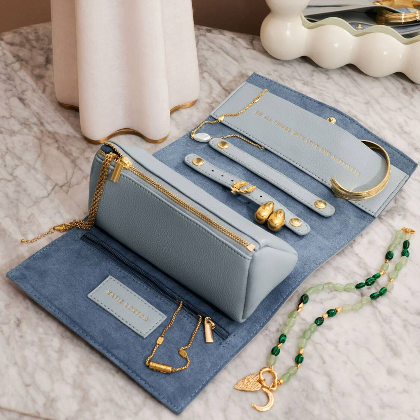 Travel Jewelry & Accessories Organizer-Moonstone Blue