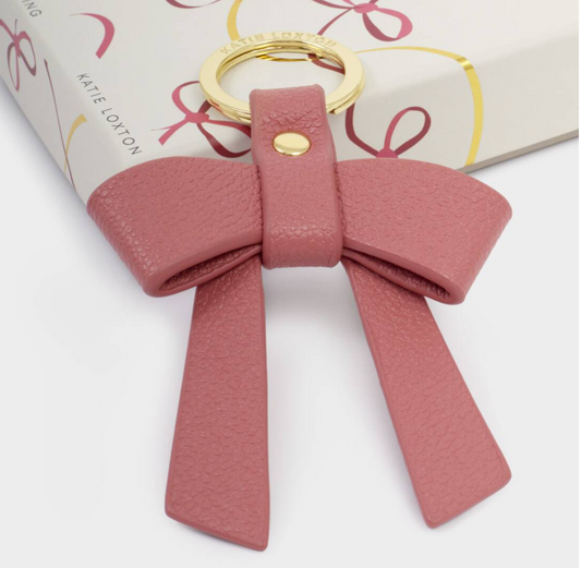 Boxed Bow Keychain-Raspberry Pink