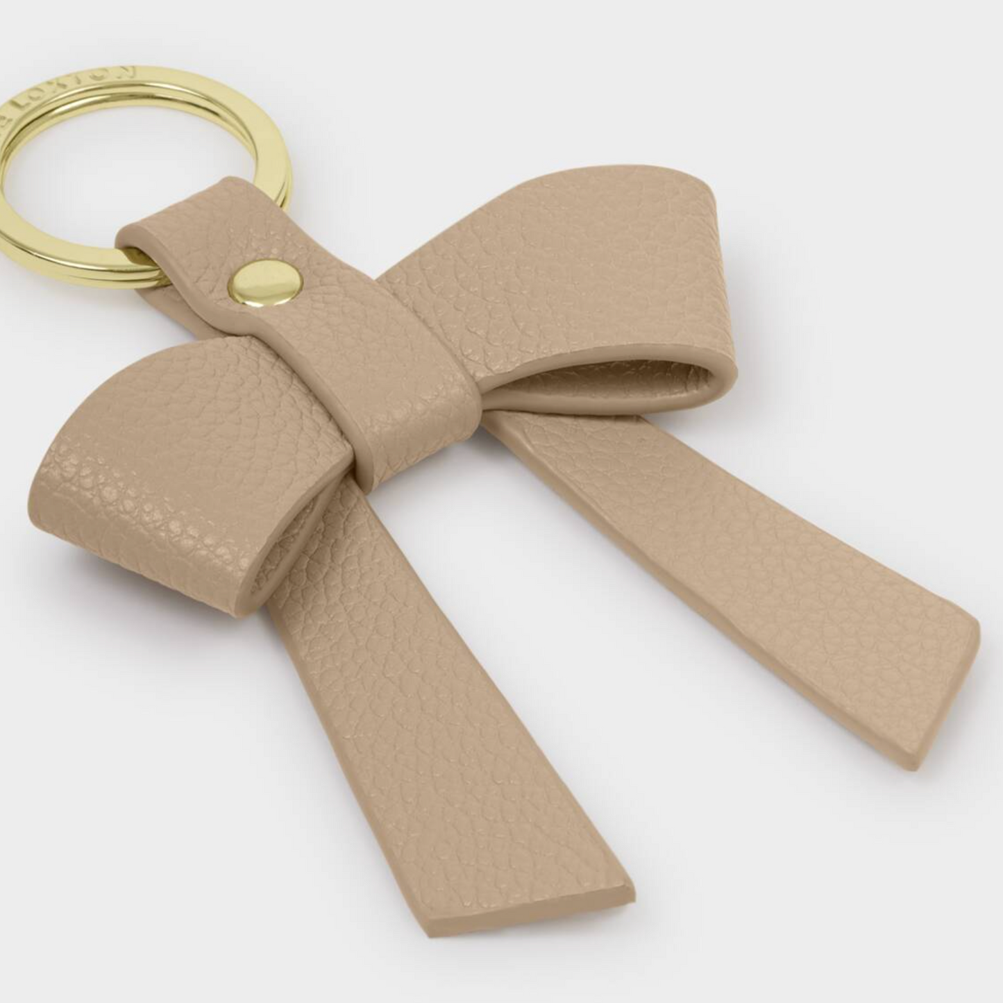 Boxed Bow Keychain-Light Taupe