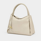 Nova Woven Texture Top Handle Bag-Off White