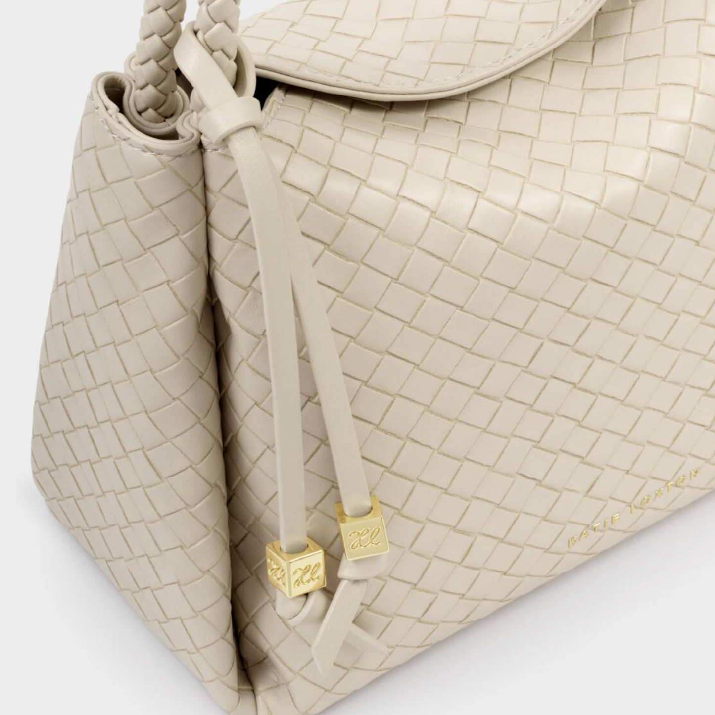 Nova Woven Texture Top Handle Bag-Off White