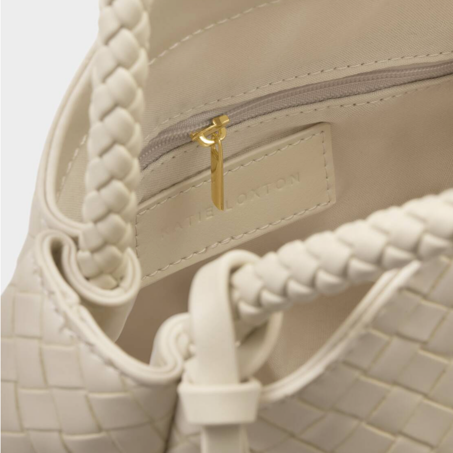 Nova Woven Texture Top Handle Bag-Off White