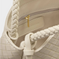 Nova Woven Texture Top Handle Bag-Off White