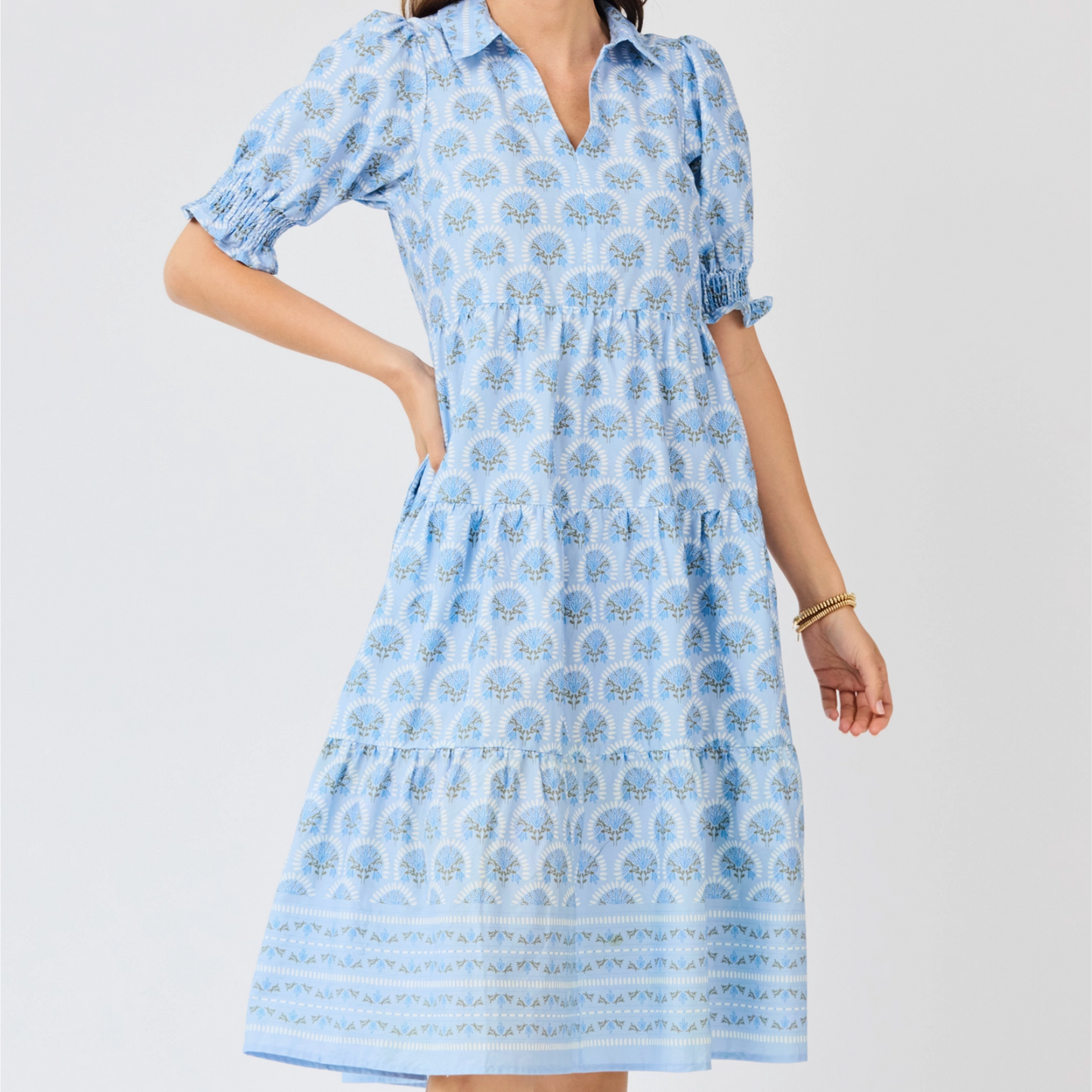 Molly Dress-Flora Blue