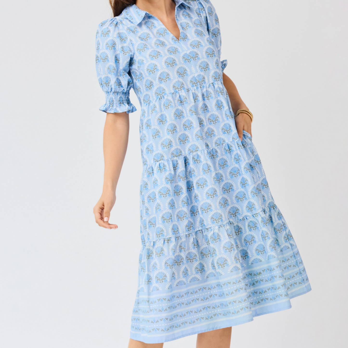 Molly Dress-Flora Blue
