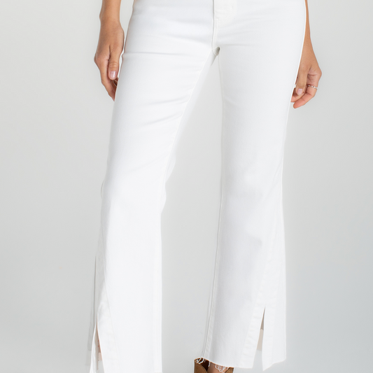hannah crop flare w/ twisted slit 27" inseam