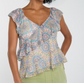 Flutter Sleeve Draped Woven Blouse