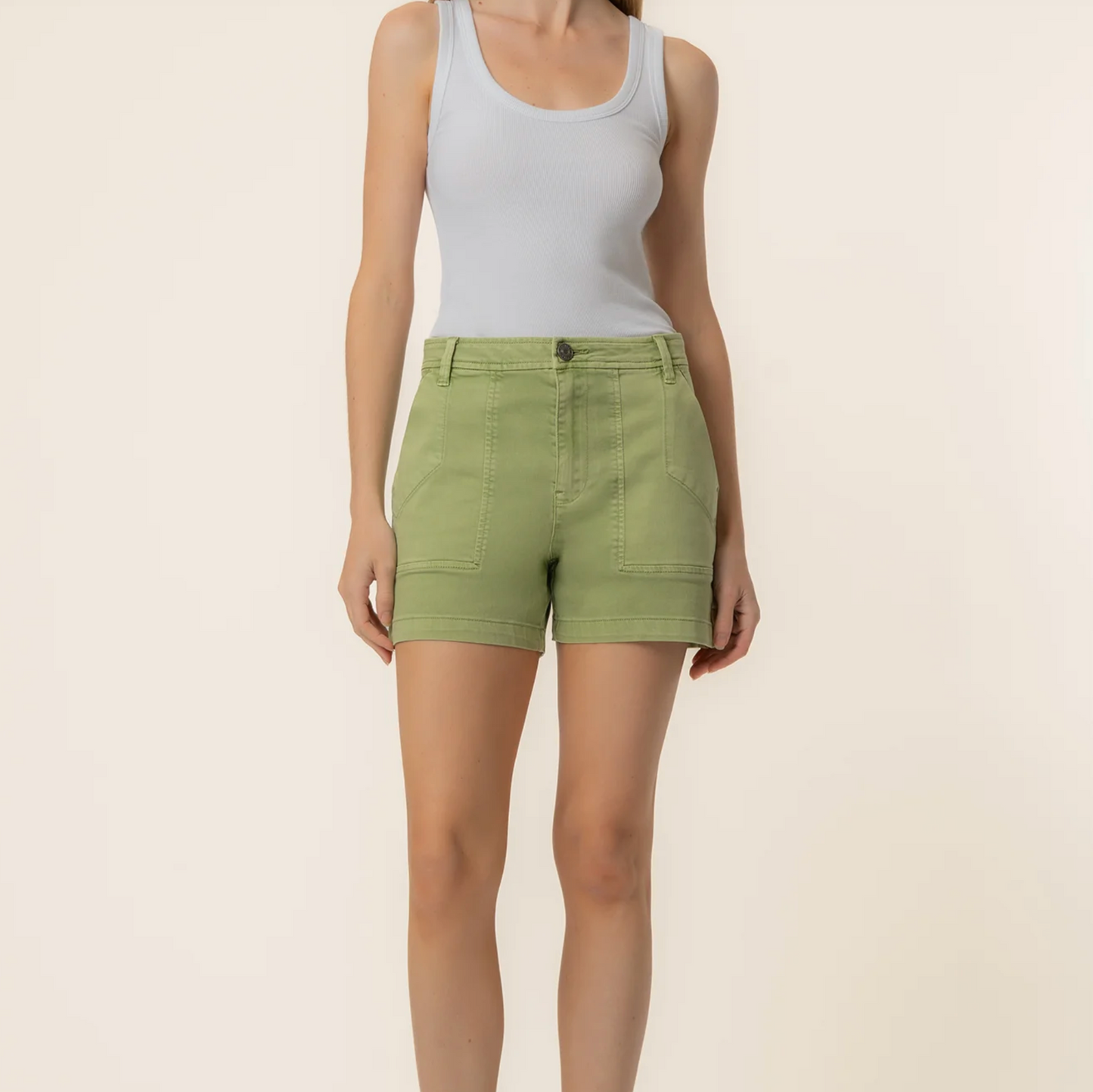 Ashton High Rise Short-Celery