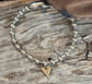 Small bead bracelet - gold heart charm